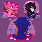 amy_rose animal_genitalia animal_penis anthro bisexual black_body blue_body bodily_fluids breasts breath chest_tuft clenched_teeth cum cum_while_penetrated daydream ejaculation eulipotyphlan female genital_fluids genitals green_eyes group hair hand_holding hedgehog hi_res kittiesnkream long_hair male male/female male/male mammal masturbation nude nude_female nude_male panting penetration penis pink_body red_eyes sega shadow_the_hedgehog sonic_the_hedgehog sonic_the_hedgehog_(series) speech_bubble sweat teeth text tissue tissue_box trio tuft vulva