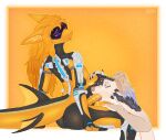 5_fingers absurd_res accessory animal_genitalia animal_penis anthro anthro_on_anthro bite biting_lip biting_own_lip blonde_hair blue_nails bodily_fluids breasts butt claws clothing colored_nails cybernetic_limb cybernetics duo ear_tuft ears_back equine_genitalia equine_penis exoskeleton eye_contact eyebrows eyelashes fellatio fin fingers fish genital_fluids genitals glistening glistening_body glistening_butt gold_scales goo_creature gradient_hair grey_body grey_claws grey_scales gynomorph hair hair_accessory hair_tie hand_on_knee hand_on_leg hand_on_thigh hands_by_side hi_res human hybrid internal internal_oral intersex intersex/male kneeling_oral_position latex latex_clothing latex_skinsuit leaning leaning_backward leaning_forward long_hair looking_at_another machine male mammal marine markings mechanical_arm metallic_body multicolored_body nails nude oral oral_only oral_penetration orange_body orange_hair orange_penis orange_pupils pangolin penetration penile penis pink_nose pink_tongue pivoted_ears ponytail pupils purple_eyebrows purple_eyes purple_hair rhael_(rhaelrhaelrasputin) rhaelrhaelrasputin saliva scales screen screen_face self_bite sex shark silver_body sitting skinsuit synthetic tail tan_body text thick_tail tight_clothing tongue tongue_out tongue_out_fellatio tuft two_tone_body white_body white_eyelashes x-ray_view yellow_sclera