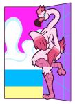  absurd_res anthro avian bird female flamingo hi_res ikakins nude rayleigh solo strategically_covered 