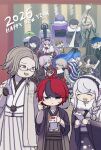  2026 6+boys 6+girls :d :t ^_^ ahoge alternate_costume amemiya_darumi aotsuki_eito black_bow black_gloves black_hair black_hairband black_kimono black_roots black_streaks blonde_hair blue_eyes blue_hair bow braid brown_eyes brown_hair candy_apple closed_eyes commentary double_bun eating everyone eye_print eyepatch eyes_visible_through_hair food fur-trimmed_kimono fur_trim ginzaki_shouma glasses gloves green_kimono grey_hair grey_kimono hair_bow hair_bun hair_over_one_eye hairband hakama hakama_pants happy_new_year heterochromia holding holding_brush holding_candy_apple holding_food holding_omikuji ink_on_face japanese_clothes kawana_tsubasa kimono kirifuji_nozomi long_hair low_twintails magadori_kyoshika maruko_gaku masked matsu_shimatsuki mochi mochi_trail mojiro_moko multicolored_hair multiple_boys multiple_girls omikuji omokage_yugamu oosuzuki_kurara pants pink_eyes pink_hair pink_kimono ponytail print_eyepatch purple_eyes purple_hair red_eyes red_hair red_kimono roots_(hair) scratching_cheek shion_(hundred_line) shizuhara_hiruko short_hair smile streaked_hair striped_clothes striped_kimono sumino_takumi sunglasses sweatdrop the_hundred_line_-last_defense_academy- tsukumo_ima tsukumo_kako twintails twitter_username two-tone_hair white_eyes white_kimono yakushiji_takemaru 