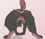  2019 aliasing anthro big_butt butt butt_focus canid canine canis clothing digital_media_(artwork) looking_through_legs male mammal sephaloid solo thick_thighs underwear wolf 