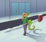  2019 anthro dragon dragonkai kai_(twin_dragons) outside scalie snow solo thenekoboi twin_dragons_(webcomic) walking 