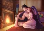  eltonel fireplace pokemon satoshi_(pokemon) serena_(pokemon) 