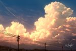  alu.m_(alpcmas) city cloud condensation_trail no_humans original power_lines scenery signature sky sunset telephone_pole 