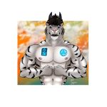  1:1 2019 android barazoku cloud felid fur hi_res horn machine mammal muscular nipples pantherine robot sky tiger tygar_tiger white_fur 