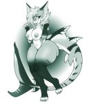  alexaxes anthro barely_visible_genitalia barely_visible_pussy breasts curvaceous female fish hair hi_res looking_at_viewer marine monochrome nipples nude pussy shark solo standing thick_thighs tongue tongue_out wide_hips 