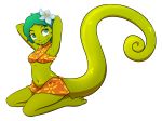  2019 alpha_channel anthro barefoot breasts chameleon dragonkai female flower hi_res lizard midriff plant pose reptile scalie simple_background solo thenekoboi tongue tongue_out transparent_background under_boob 