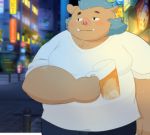  absurd_res anthro blue_hair bottomwear clothed clothing detailed_background gouryou hair hi_res mammal mohawk_(hairstyle) shin_kuns solo suid suina sus_(pig) tokyo_afterschool_summoners topwear video_games wild_boar 