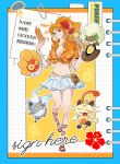  1girl :d a_dong1987 alternate_color alternate_costume bag bracelet breasts brown_eyes castform castform_(sunny) character_age character_name cleavage closed_eyes closed_mouth cloud crossover cup earrings english_text fang flower food fruit full_body groin hair_flower hair_ornament high_ponytail highleg highleg_panties highres hisuian_zorua holding holding_bag holding_cup hoop_earrings jewelry large_breasts long_hair looking_at_viewer mandarin_orange meowth midriff miniskirt money_bag nami_(one_piece) navel one_piece open_mouth orange_(fruit) orange_hair orange_shirt orange_slice panties pokemon pokemon_(creature) pokemon_team ponytail red_flower rotom rotom_phone sandals shiny_pokemon shirt short_sleeves sidelocks skirt skull smile tied_shirt underwear walking wavy_hair whimsicott white_skirt 