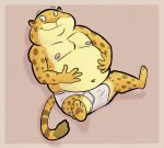 anthro benjamin_clawhauser briefs brown_body brown_fur cheetah clothed clothing detailed_background disney erection_in_briefs felid feline fur grey_seam_briefs grey_waistband hi_res holding_stomach male mammal markings navel nipples orange_body orange_fur overweight overweight_male pink_background shadow simple_background smile solo spots spotted_markings tan_body tan_fur tighty_whities toony topless topless_anthro topless_male underwear ursanity white_briefs white_clothing white_underwear zootopia