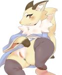 2022 3_fingers anthro anus arm_support asian_clothing big_tail biped black_clothing black_footwear black_legwear black_socks black_thigh_highs black_thigh_socks blue_clothing blue_kimono blush blush_lines brown_body brown_ears brown_fur canid canine closed_smile clothed clothed_anthro clothed_female clothing cygames darkened_anus digital_drawing_(artwork) digital_media_(artwork) disembodied_penis duo east_asian_clothing erection eyebrows feet female female_anthro female_focus fingers foot_fetish foot_on_penis foot_play footwear fox fur genitals glans glistening glistening_eyes gloves_(marking) hi_res humanoid_genitalia humanoid_penis humanoid_vulva inner_ear_fluff japanese_clothing kimono legwear looking_aside looking_down male mammal markings mouth_closed multicolored_body multicolored_fur neck_tuft orange_eyes orange_nose penis pink_glans pink_penis pu_sukebe shirano simple_background smile socks solo_focus tail tan_body tan_fur tan_tail thigh_highs thigh_socks translucent translucent_penis tuft vulva white_background white_body white_eyebrows white_fur white_inner_ear_fluff world_flipper