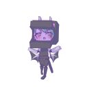  1girl :o absurdres animal_costume arm_at_side blush ceres_fauna chibi chibi_only commentary cosplay dragon_costume ender_dragon english_commentary full_body green_hair hand_up highres hololive hololive_english minecraft sher_(imnotsher) simple_background solo v-shaped_eyebrows virtual_youtuber white_background yellow_eyes 