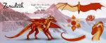  2019 claws digital_media_(artwork) dragon english_text feral hair hi_res horn membrane_(anatomy) membranous_wings model_sheet natoli red_eyes red_scales scales scalie smile solo standing text western_dragon wings 