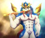  2019 abs anthro anthrofied biceps canid canine fur gallantzale hi_res holding_object holding_weapon legendary_pok&eacute;mon male mammal melee_weapon muscular muscular_male nintendo pecs pok&eacute;mon pok&eacute;mon_(species) pok&eacute;morph solo sword video_games weapon zacian 