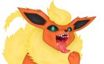  absurd_res ambiguous_gender bodily_fluids canid canine drooling eeveelution emu34b flareon green_eyes hi_res mammal mouth_shot nintendo pok&eacute;mon pok&eacute;mon_(species) red_insides saliva solo teeth video_games 