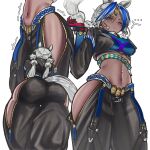  ... 1girl animal_ears arclight_(arknights) arknights arknights:_endfield ass black_pants blue_eyes blue_hair blue_streaks braid breasts bright_pupils closed_mouth clothing_cutout cowboy_shot cropped_jacket dance_(justdrawit91) dark-skinned_female dark_skin earrings english_commentary extra_ears facing_away forehead_jewel from_behind from_below gloves grey_background grey_hair hand_up highres hip_vent horse_ears horse_girl horse_tail jacket jewelry linea_alba long_hair looking_at_viewer lower_body medium_breasts multicolored_eyes multicolored_hair multiple_views navel pants side_braids simple_background spoken_ellipsis standing stomach streaked_hair tail thigh_gap trembling twin_braids twintails two-tone_eyes two-tone_hair very_long_hair white_pupils yellow_eyes zipper zipper_pull_tab 
