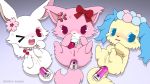  16:9 accessory anal anal_penetration angry anus blue_eyes blue_fur blush bodily_fluids canid canine canis chibi dildo domestic_cat domestic_dog embarrassed felid feline felis female flower flower_crown fluffy fluffy_ears fluffy_tail fur garnet_(jewelpet) genital_fluids hair_accessory hairclip hi_res jewelpet jewelry konzaburou lagomorph leporid long_ears looking_at_viewer mammal necklace one_eye_closed penetration pink_fur plant pussy pussy_juice rabbit red_eyes ribbons ruby_(jewelpet) sanrio sapphie sex_toy sweat tears vibrating_dildo vibrator white_fur wide_hips wink yellow_fur 