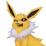  1:1 absurd_res ambiguous_gender bodily_fluids canid canine drooling eeveelution emu34b hi_res jolteon mammal mouth_shot nintendo pok&eacute;mon pok&eacute;mon_(species) purple_eyes saliva smile solo teeth tongue video_games yellow_insides yellow_tongue 