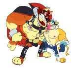 abs aggressive anthro armpit_hair armpit_tuft athlete barazoku beard belt_buckle biceps big_bulge big_muscles big_pecs black_boots black_briefs black_cape black_clothing black_footwear black_harness black_mask black_underwear blue_bottomwear blue_clothing blue_gloves blue_handwear blue_mask blue_pants body_hair boots bottomwear briefs buckle bulge canid canine canis cape chest_hair clenched_teeth clothed clothing duo ear_piercing eye_contact eyebrows facial_hair facial_piercing fangs fierce fierce_expression fist footwear fur gloves growling hair handwear harness hi_res intimidation jock larger_anthro larger_male leather leather_harness looking_at_another lucha_libre_mask luchador macholobo male male/male mammal manly mask masked_male menacing_aura menancing muscular muscular_anthro muscular_arms muscular_male muscular_thighs mustache nipple_piercing nipple_ring nipples nonbinary_(lore) nose_piercing nose_ring orange_body orange_fur pants pecs piercing pink_beard pink_facial_hair pink_mustache red_beard red_body red_boots red_cape red_chest_hair red_clothing red_facial_hair red_footwear red_fur red_hair red_mask red_sideburns ring_piercing rivalry rivals shoes sideburns simple_background size_difference smaller_anthro smaller_male sports_mask sportswear standing tail tail_tuft teeth tenting thick_arms thick_eyebrows thick_thighs topless topless_anthro topless_male tough_guy tuft underwear wearing_mask whiskers white_background white_body white_boots white_clothing white_facial_hair white_footwear white_fur white_hair white_sideburns wolf wrestler wrestler_belt wrestler_costume wrestlers wrestling_briefs wrestling_clothing wrestling_mask wrestling_outfit yellow_body yellow_fur