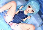  1girl :d adversarial_noise bathtub blue_hair blue_one-piece_swimsuit blush breasts cedar_(cedar_japonica) censored clothing_aside commentary_request competition_school_swimsuit condom condom_wrapper covered_navel faucet half-spread_pussy kotonoha_aoi large_variant_set long_hair looking_at_viewer low-tied_sidelocks mosaic_censoring one-piece_swimsuit open_mouth paid_reward_available partially_submerged pussy red_eyes school_swimsuit sidelocks sitting small_breasts smile solo spread_legs spread_pussy spreading_own_pussy swimsuit swimsuit_aside variant_set voiceroid water 