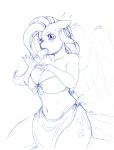  2019 anthro anthrofied big_breasts bikini breasts cleavage clothed clothing equid equine female fluttershy_(mlp) food friendship_is_magic hi_res longinius mammal monochrome my_little_pony popsicle pterippus sketch swimwear wings 