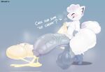  2026 alolan_form alolan_vulpix anthro artist_name axoarts balls big_balls big_butt big_penis black_nose blush bodily_fluids butt condom condom_balloon digital_media_(artwork) english_text eyes_closed filled_condom fur generation_1_pokemon generation_7_pokemon genital_fluids genitals grey_body grey_fur grey_hair grey_tail hair hi_res holding_condom holding_object huge_balls huge_penis hyper hyper_balls hyper_genitalia hyper_penis male multicolored_body multicolored_fur multicolored_hair nintendo penis pokemon pokemon_(species) precum question question_mark regional_form_(pokemon) sexual_barrier_device shortstack shortstack_male side_view small_but_hung solo standing sweat tail text thick_thighs two_tone_body two_tone_fur two_tone_hair two_tone_tail vein veiny_balls veiny_penis vulpix white_body white_ears white_fur white_hair white_tail 