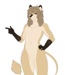  anthro featureless_crotch felid feline hair kitsunewaffles-chan looking_at_viewer male mammal nude simple_background smile solo standing white_background 