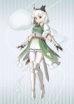  1girl absurdres adapted_costume ascot belt black_ascot black_hairband breasts brown_belt chinese_commentary collared_shirt commentary_request commission full_body gauntlets green_eyes green_vest grey_hair hairband hehejiu highres hitodama konpaku_youmu konpaku_youmu_(ghost) leg_armor looking_at_viewer multiple_swords open_mouth overskirt pantyhose pleated_skirt puffy_short_sleeves puffy_sleeves sheath sheathed shirt short_sleeves skirt small_breasts solo sword sword_on_back touhou variant_set vest weapon weapon_on_back white_pantyhose white_shirt 