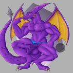  1:1 2019 anthro balls biceps daikuhiroshiama digital_media_(artwork) dragon erection hi_res looking_at_viewer male metroid muscular muscular_male nintendo pecs penis presenting ridley scalie sharp_teeth smile solo space_dragon_(metroid) teeth tongue tongue_out video_games wings 