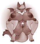  alexaxes animal_humanoid anus big_breasts breasts curvaceous dragon dragon_humanoid female hi_res huge_breasts humanoid hyper hyper_breasts kaz_(kazudanefonfon) looking_at_viewer makeup nipples nude pubes pussy smile solo thick_thighs 