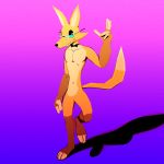 2019 3d_(artwork) action_pose anthro bow_tie canid canine canis digital_media_(artwork) eyewear featureless_crotch fur gallil glasses hi_res male mammal pose simple_background smile solo standing tigertooth wolf 