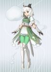  1girl absurdres adapted_costume ascot belt black_ascot black_hairband breasts brown_belt chinese_commentary collared_shirt commentary_request commission full_body gauntlets green_eyes green_pantyhose green_vest grey_hair hairband hehejiu highres hitodama konpaku_youmu konpaku_youmu_(ghost) leg_armor looking_at_viewer multiple_swords open_mouth overskirt pantyhose pleated_skirt puffy_short_sleeves puffy_sleeves second-party_source sheath sheathed shirt short_sleeves skirt small_breasts solo sword sword_on_back touhou variant_set vest weapon weapon_on_back white_shirt 