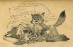  animal_genitalia animal_penis anthro balls canid canine canine_penis disney fennec finnick fox gideon_grey hi_res knot male male/male mammal nick_wilde penis tush zootopia 