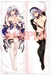  1girl bangs blue_hair breasts dakimakura highres izayoi_sakuya long_hair looking_at_viewer navel open_mouth ouma_tokiichi red_eyes touhou 