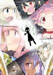  6+girls a-q_(madoka_magica) aki_mabayu amano_suzune bell bell_earrings beret black_gloves black_hair black_hat blonde_hair blunt_bangs blunt_ends bow bow_choker center_frills character_request chest_jewel choker closed_mouth collarbone commentary_request creature creature_on_shoulder determined dress earrings emphasis_lines empty_eyes expressionless eyes_visible_through_hair falling floating_hair frilled_dress frills gem gloves green_eyes green_hair grey_eyes hair_between_eyes hair_bow hair_ornament hair_over_one_eye hairclip happy hat highres hood hood_up jeanne_d'arc_(madoka_magica) jewelry juliet_sleeves kaname_madoka kazumi_(madoka_magica) light_blush light_particles long_hair long_sleeves looking_back magia_record:_mahou_shoujo_madoka_magica_gaiden magical_girl mahou_shoujo_kazumi_magica mahou_shoujo_madoka_magica mahou_shoujo_madoka_magica_(anime) mahou_shoujo_madoka_magica_magia_exedra mahou_shoujo_oriko_magica mahou_shoujo_suzune_magica mahou_shoujo_tart_magica messy_hair mikuni_oriko mini_hat multiple_girls namae_(magia_exedra) on_shoulder open_mouth outstretched_arms own_hands_together pale_skin parted_lips pink_bow pink_dress pink_eyes pink_gem pink_hair pointy_nose puffy_short_sleeves puffy_sleeves purple_eyes purple_hat red_bow red_choker red_eyes short_hair short_sleeves short_twintails signature smile sparkle square_neckline tamaki_iroha tareme tsugahara_ne_ne twintails two-tone_dress upturned_eyes white_gloves white_hat white_hood white_sleeves yellow_dress yellow_pupils 