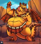  anthro belly big_belly dragon hi_res magnus_(spyro) male overweight overweight_male solo spyro_reignited_trilogy spyro_the_dragon tanio tribal video_games 