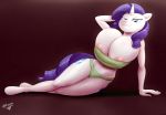  2019 anthro areola big_breasts breasts clothing cutie_mark digital_media_(artwork) equid female friendship_is_magic hand_behind_head hi_res horn huge_breasts hyperstorm_h looking_at_viewer mammal my_little_pony rarity_(mlp) smile solo unicorn 
