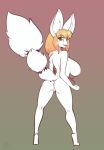  anthro anus arched_back areola bangs big_breasts big_ears big_tail blonde_hair breasts butt canid canine eyebrow_through_hair eyebrows eyelashes female fennec fluffy fluffy_tail fox full-length_portrait fur gradient_background hair hi_res looking_at_viewer looking_back mammal nude open_mouth open_smile oriana_(scorpdk) pawpads pink_nose portrait pussy rear_view scorpdk side_boob simple_background smile solo tailband tiptoes translucent translucent_hair white_fur yellow_eyes 