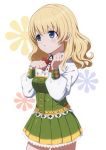  1girl blonde_hair blue_eyes blush breasts commentary_request dress long_hair mon0351 original solo standing 