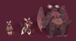  2019 anthro big_breasts blush bottomwear breast_expansion breasts capcom clothing cute_fangs dragon elder_dragon eyes_closed eyewear felid felyne female goggles growth hhazard hi_res horn lynian mammal monster_hunter nergigante nipples open_mouth pussy red_background sequence shorts simple_background slightly_chubby smile solo standing surprise torn_clothing transformation video_games wing_growth wings 