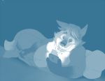  2019 anthro bed blep blue_background bodily_fluids bravo breath canid canine cellphone clothed clothing digital_drawing_(artwork) digital_media_(artwork) disney erection fox genital_fluids gideon_grey half-closed_eyes legwear looking_at_phone lying male mammal masturbation monochrome navel nipples on_bed overweight overweight_male panting penis penis_grab phone simple_background slightly_chubby smartphone smile socks solo tongue tongue_out topless underwear zootopia 