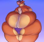  2018 anthro antlers big_butt blue_background brown_fur butt cervid clothed clothing digital_media_(artwork) earlybird fur gradient_background hi_res horn huge_butt looking_at_viewer looking_back love_handles lying male mammal obese obese_male overweight overweight_male panties presenting presenting_hindquarters ray_the_buck short_tail simple_background smile solo standing thick_thighs tight_clothing tight_underwear topless underwear voluptuous wide_hips 