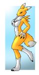  absurd_res anthro black_sclera blue_eyes breasts couldnotparseline digimon digimon_(species) female fur hi_res nude renamon simple_background solo 