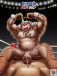  2019 anthro balls belly bodily_fluids cum duo felid flaccid genital_fluids hi_res hombretigre humanoid_hands humanoid_penis male male/male mammal moobs nipples overweight overweight_male pantherine penis ryuu_majin sitting slightly_chubby sweat tiger tokyo_afterschool_summoners video_games 