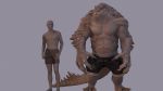  16:9 2019 3d_(artwork) anthro clothed clothing croc digital_media_(artwork) duo hi_res human korboryn male mammal model_sheet muscular muscular_male scalie size_difference standing topless 