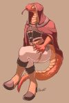  anthro clothed clothing female flat_chested looking_at_viewer reptile rokemi scalie simple_background snake solo tongue tongue_out wide_hips 