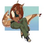  anthro clothed clothing female fish footwear hair hi_res high_heeled_shoes high_heeled_sneakers high_heels lavenderpandy makeup marine open_toe_heels shark shoes simple_background sneakers solo toe_cutout_heels wedge_(footwear) wide_hips 