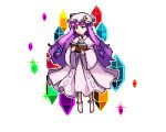  1girl :o animated blinking blue_ribbon book capelet commentary crescent crescent_hair_ornament crystal floating gem grimoire hair_ornament hat hat_ribbon holding holding_book jitome long_hair looping_animation lowres mob_cap patchouli_knowledge pink_ribbon pixel_art purple_eyes purple_hair ribbon solo sparkle spinning touhou transparent_background very_long_hair wide_sleeves wunkolo 