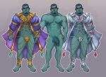  blueglueclue bulge clothing facial_hair green_skin grey_background humanoid male muscular muscular_male nipples not_furry orc simple_background solo 