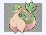  absurd_res anthro big_butt big_vulva biped butt female female_focus feral flat_chested generation_5_pokemon genital_focus genitals glistening green_body green_tail hand_on_hip hi_res leaf leaf_tail liahdoodles looking_at_viewer multicolored_body multicolored_tail narrowed_eyes nintendo nude nude_female overweight overweight_female pokemon pokemon_(species) red_eyes reptile scalie seductive semi-anthro smug_face snivy solo solo_focus suggestive tail thick_thighs vulva wide_hips 